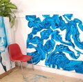 Greenblau experimental, 140 x 160 cm