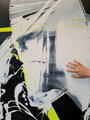 White on black neon, 200 x 200 cm 
