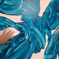 Greenblau experimental, 140 x 160 cm