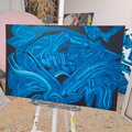 Soft-dark blue, 75 x 115 cm