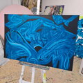 Soft-dark blue, 75 x 115 cm