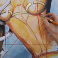 White snake wisdom, 100 x 90 cm / s pozlacovaním /