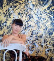 Gold on black, 120 x 150 cm