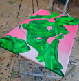 Pink green motion, 90 x 60 cm