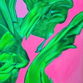 Pink green motion, 90 x 60 cm