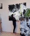 White on black, 140 x 160 cm