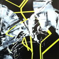 White on black neon, 200 x 200 cm 