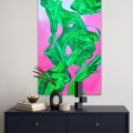 Pink green motion, 90 x 60 cm