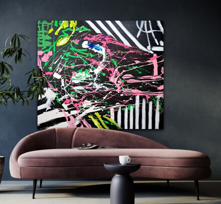 Color on black, 150 x 130 cm
