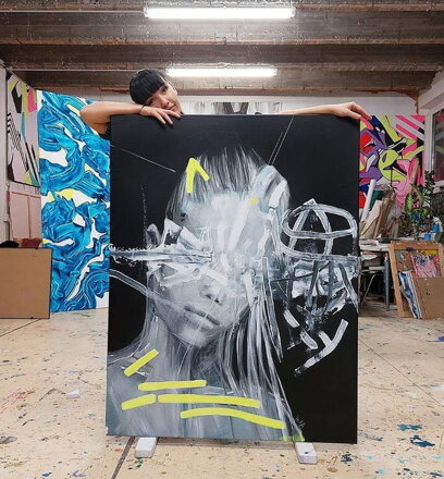 Charming girl, 130 x 110 cm 
