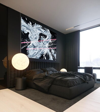 White on black, 150 X 200 cm