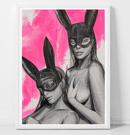 BUNNY GIRLS_pink, formát A3