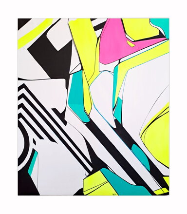 Geometric neon, 150 x 130 cm 