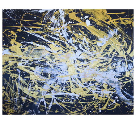 Gold on black, 120 x 150 cm