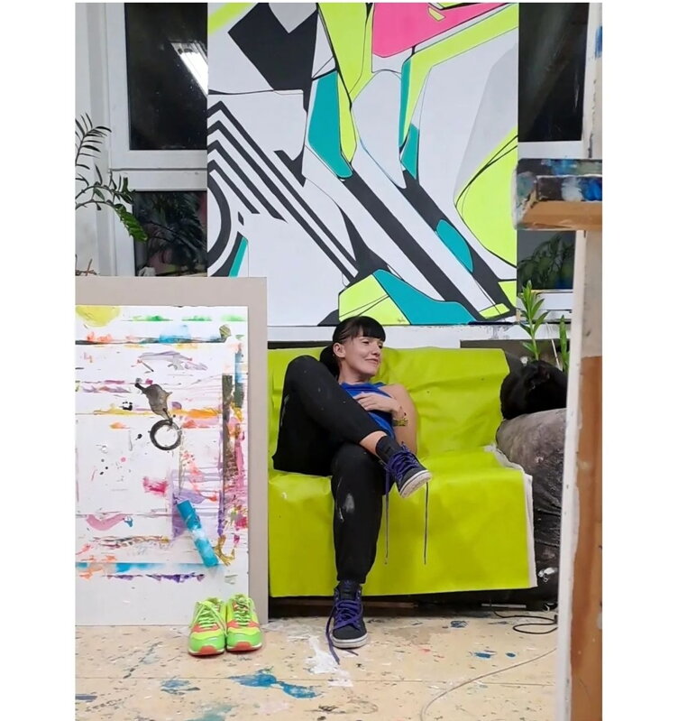 Geometric neon, 150 x 130 cm 