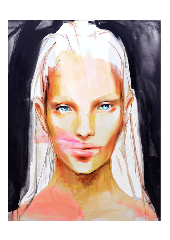 White hair girl, A3 White hair girl, A3