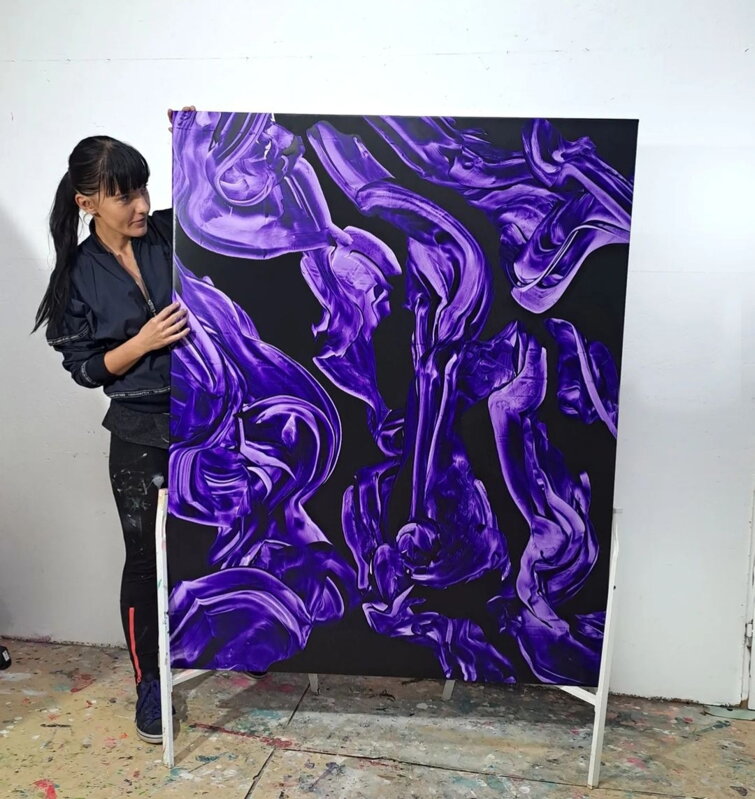 Violet slow motion, 150 x 120 cm